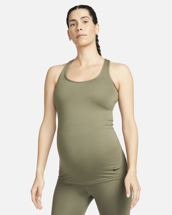 Camiseta Tirantes Nike Dri-FIT (M) (Maternity) Mujer Verde Oliva Negras | WDCET-7386