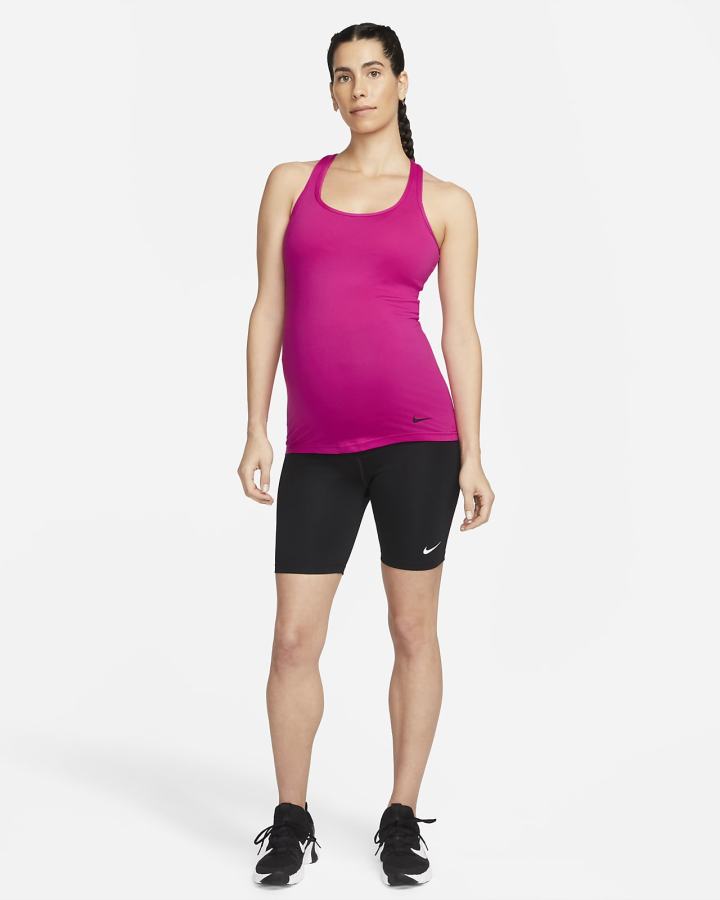 Camiseta Tirantes Nike Dri-FIT (M) (Maternity) Mujer Negras Blancas | ZPAIM-1523