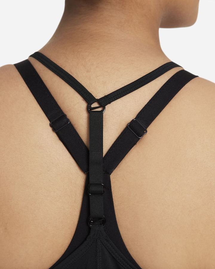 Camiseta Tirantes Nike Dri-FIT One Elastika Standard Fit Mujer Negras Blancas | AXJUZ-1230