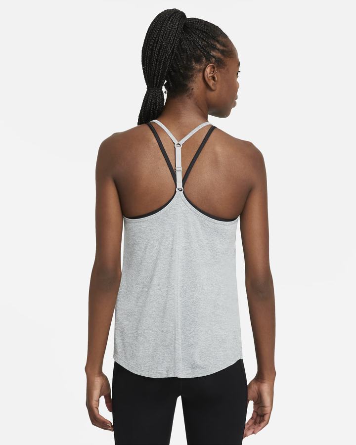 Camiseta Tirantes Nike Dri-FIT One Elastika Standard Fit Mujer Gris Negras | CELFG-3974