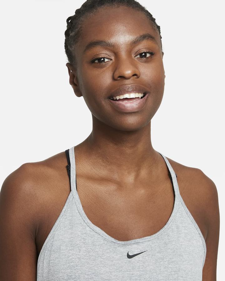 Camiseta Tirantes Nike Dri-FIT One Elastika Standard Fit Mujer Gris Negras | CELFG-3974