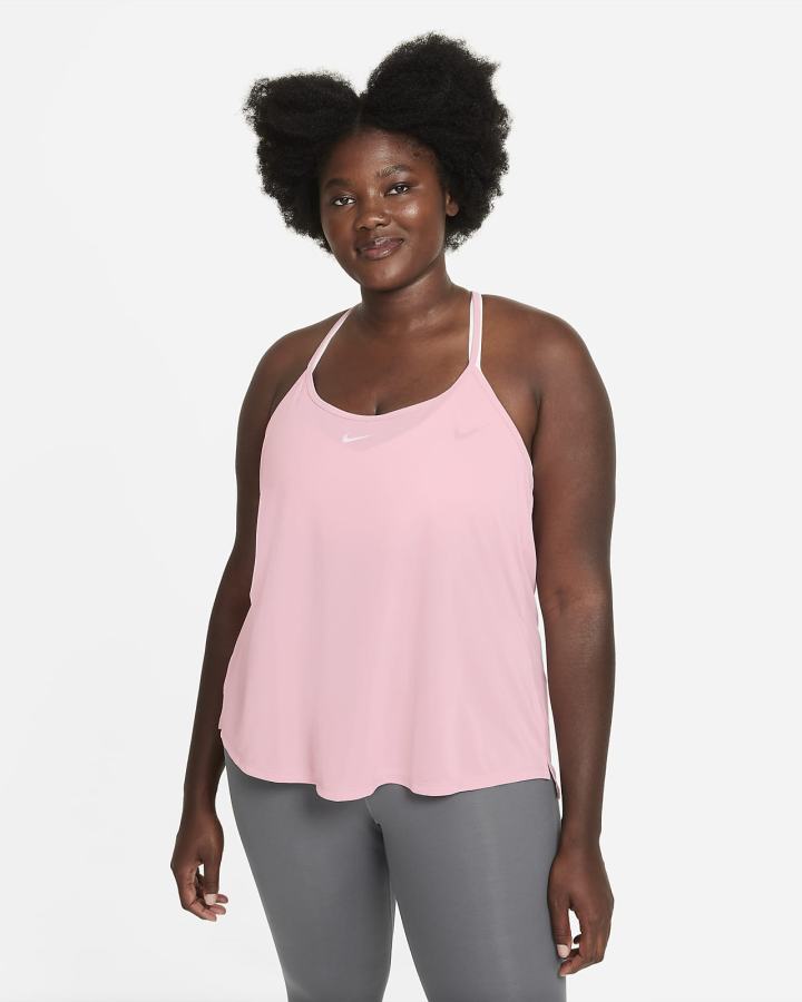 Camiseta Tirantes Nike Dri-FIT One Elastika Standard Fit Mujer Rosas Blancas | GDTZS-5317