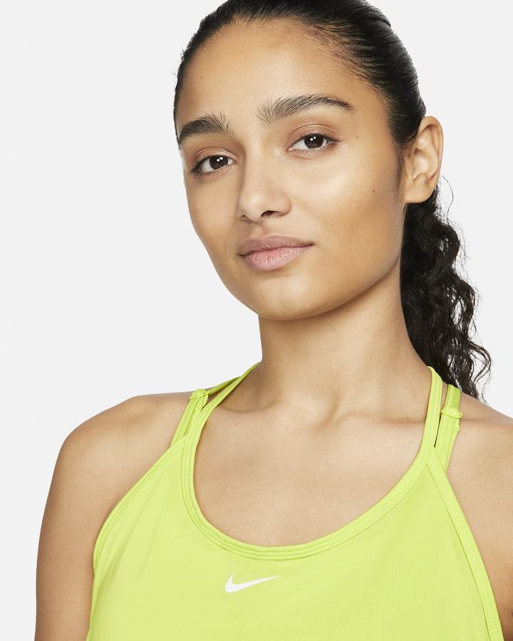Camiseta Tirantes Nike Dri-FIT One Elastika Standard Fit Mujer Verde Blancas | KZASP-3805