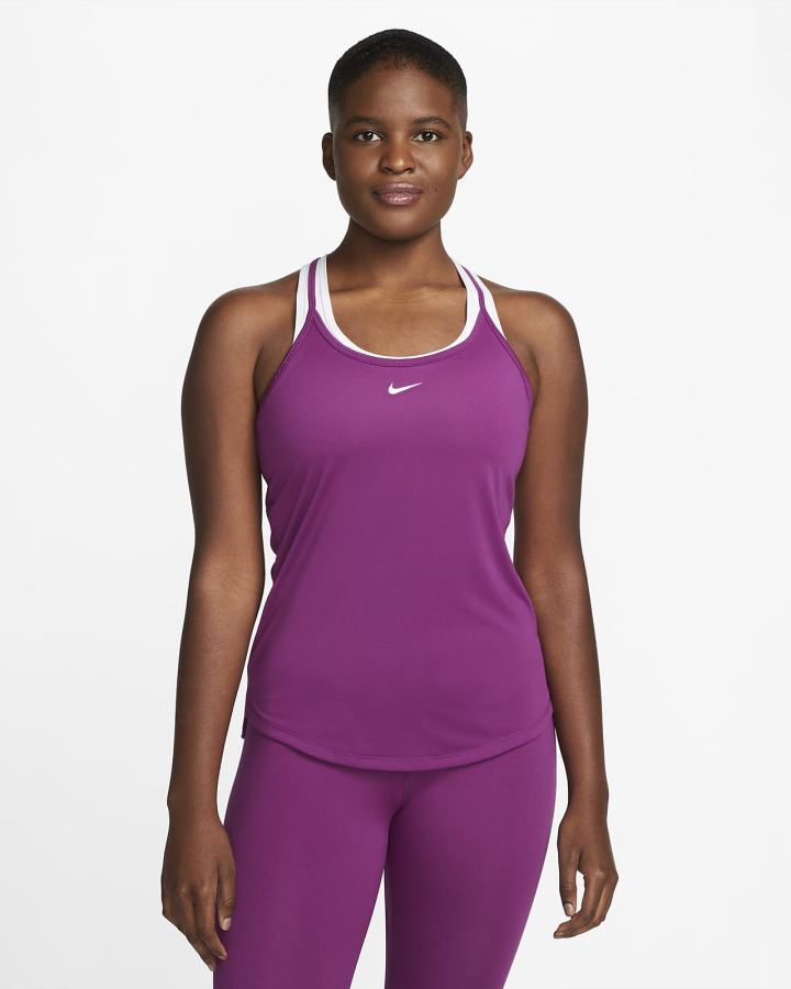 Camiseta Tirantes Nike Dri-FIT One Elastika Standard Fit Mujer Blancas | LKBZV-2468