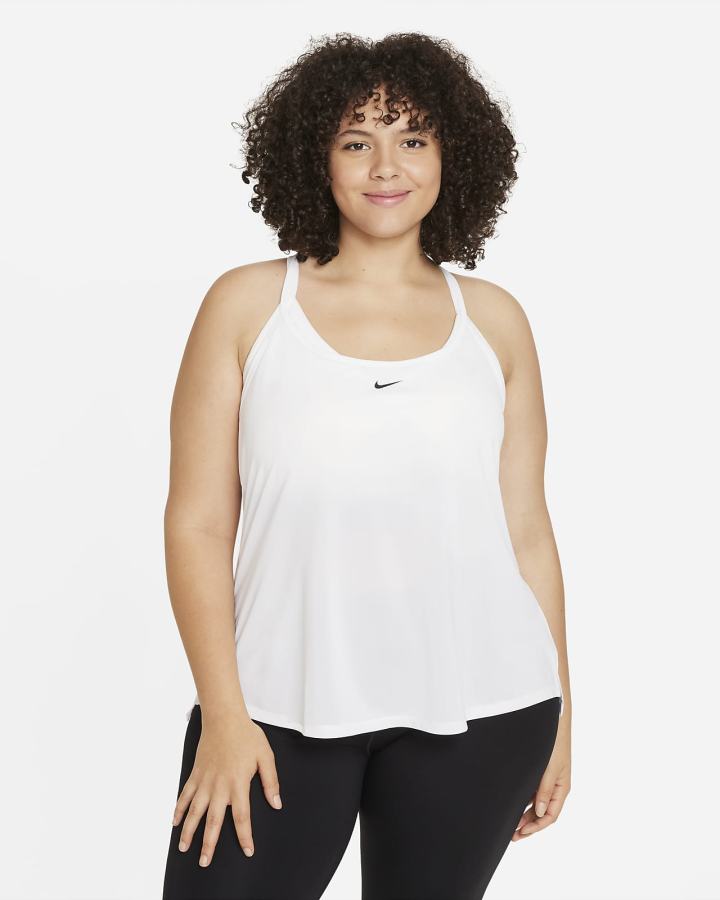 Camiseta Tirantes Nike Dri-FIT One Elastika Standard Fit Mujer Blancas Negras | OGIZB-1349