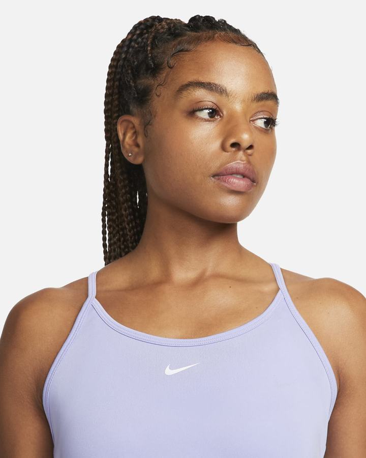 Camiseta Tirantes Nike Dri-FIT One Elastika Standard Fit Mujer Blancas | TISZB-1789