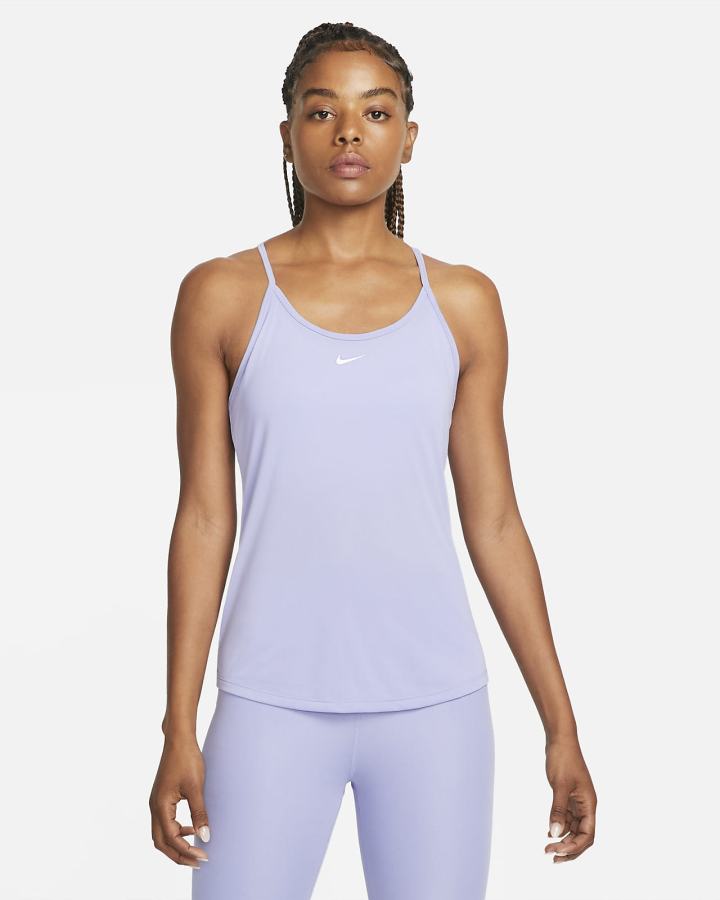 Camiseta Tirantes Nike Dri-FIT One Elastika Standard Fit Mujer Blancas | TISZB-1789
