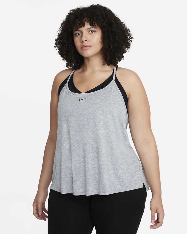 Camiseta Tirantes Nike Dri-FIT One Elastika Standard Fit Mujer Gris Negras | TJASK-7829