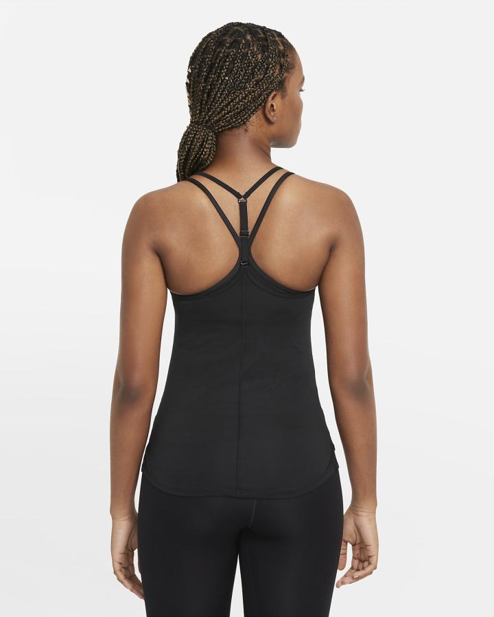Camiseta Tirantes Nike Dri-FIT One Elastika Standard Fit Mujer Negras Blancas | VEQPH-4523