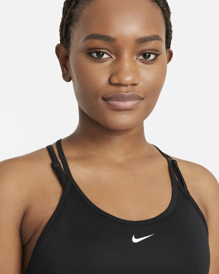 Camiseta Tirantes Nike Dri-FIT One Elastika Standard Fit Mujer Negras Blancas | VEQPH-4523