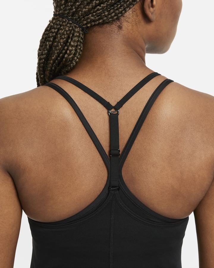 Camiseta Tirantes Nike Dri-FIT One Elastika Standard Fit Mujer Negras Blancas | VEQPH-4523