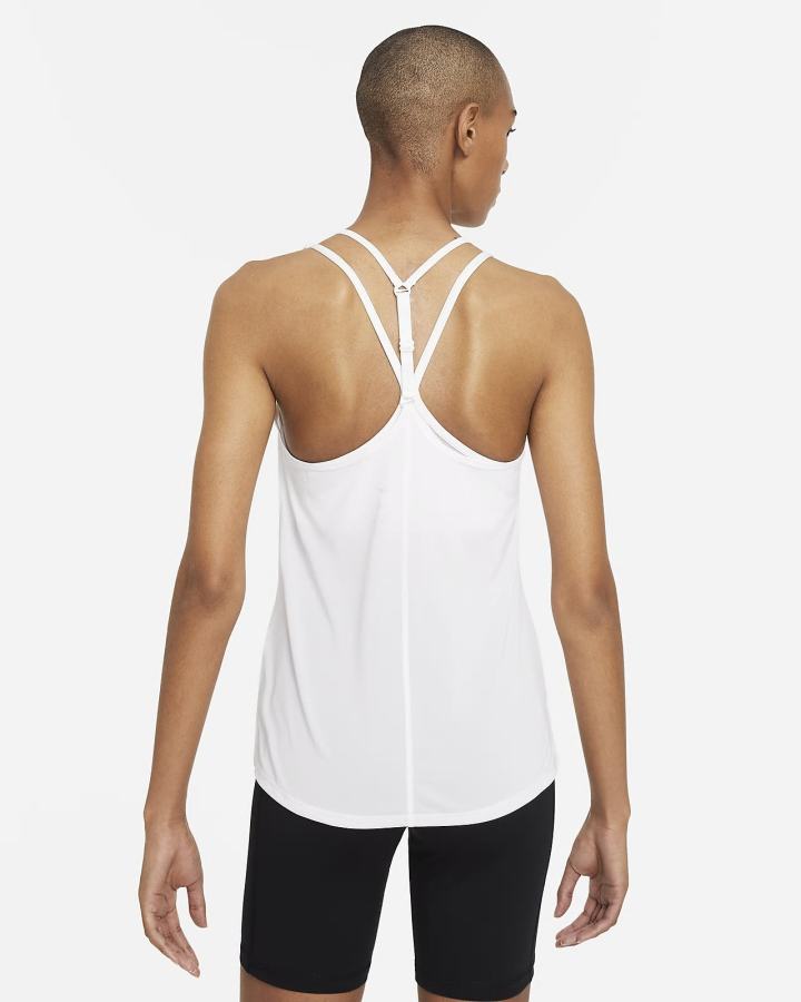 Camiseta Tirantes Nike Dri-FIT One Elastika Standard Fit Mujer Blancas Negras | XQOLS-4658