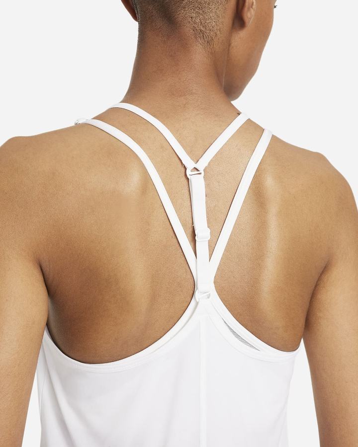 Camiseta Tirantes Nike Dri-FIT One Elastika Standard Fit Mujer Blancas Negras | XQOLS-4658