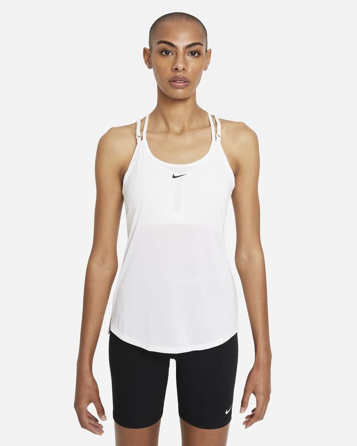 Camiseta Tirantes Nike Dri-FIT One Elastika Standard Fit Mujer Blancas Negras | XQOLS-4658