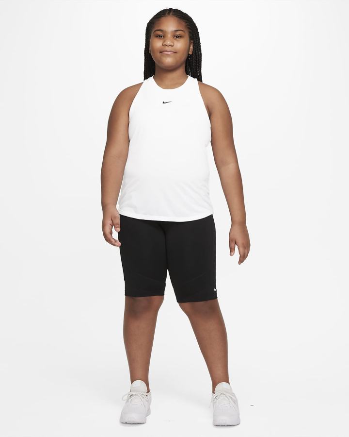 Camiseta Tirantes Nike Dri-FIT One Kids (Extended Size) Niña Blancas Negras | AWRQJ-6378