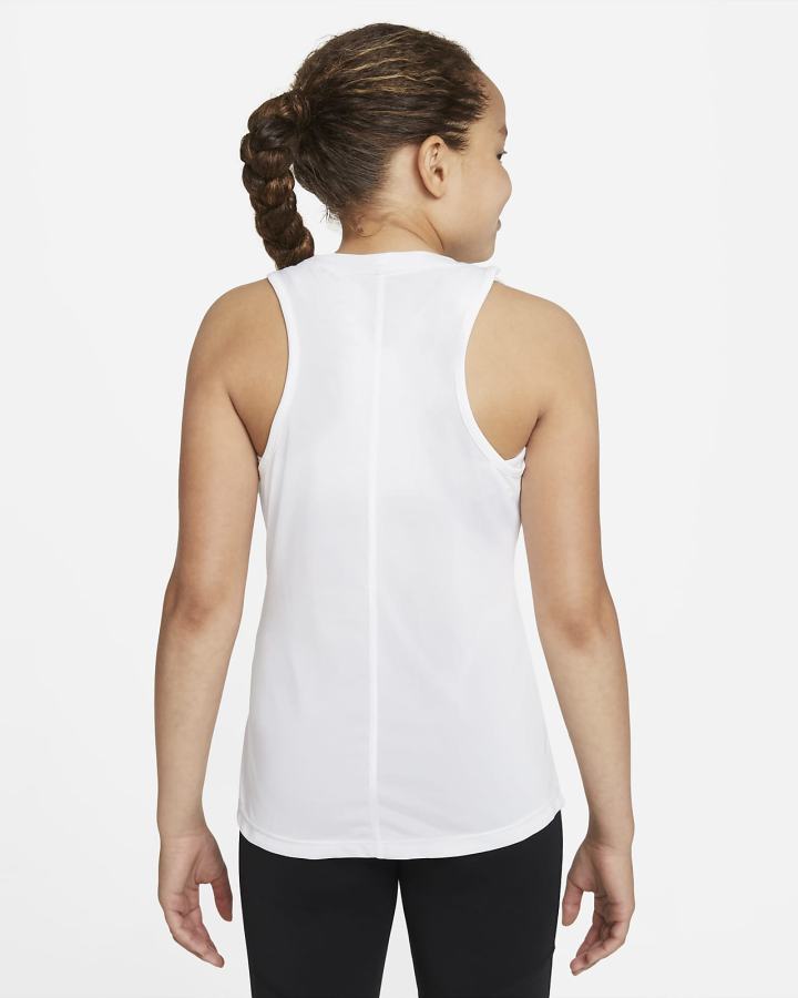 Camiseta Tirantes Nike Dri-FIT One Kids (Extended Size) Niña Blancas Negras | YTUHX-8320