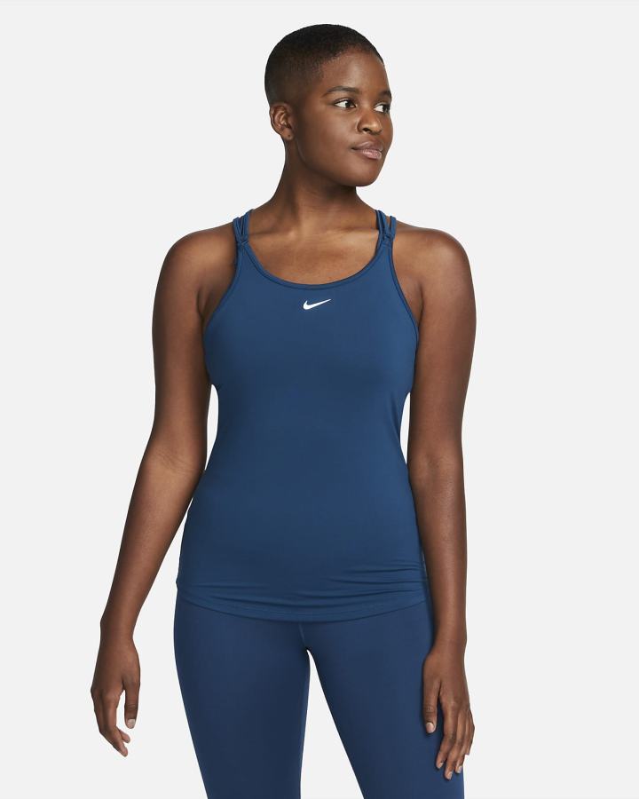 Camiseta Tirantes Nike Dri-FIT One Luxe Slim Fit Strappy Mujer Azules | AGETU-0538