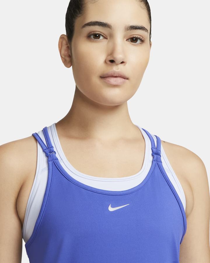 Camiseta Tirantes Nike Dri-FIT One Luxe Slim Fit Strappy Mujer Azules | CIPJK-3506