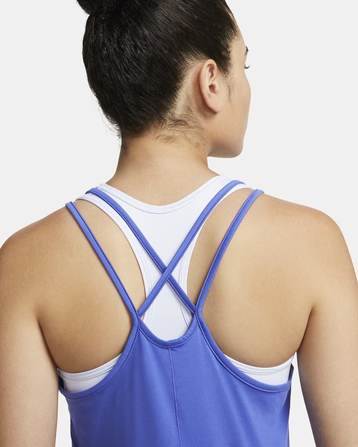 Camiseta Tirantes Nike Dri-FIT One Luxe Slim Fit Strappy Mujer Azules | CIPJK-3506