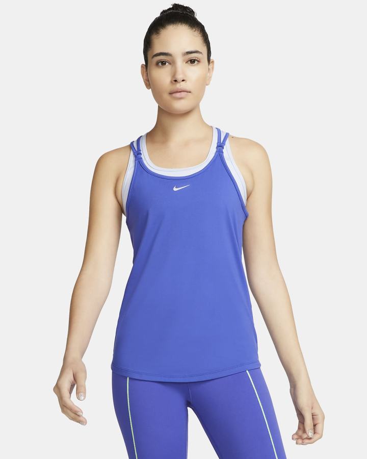 Camiseta Tirantes Nike Dri-FIT One Luxe Slim Fit Strappy Mujer Azules | CIPJK-3506