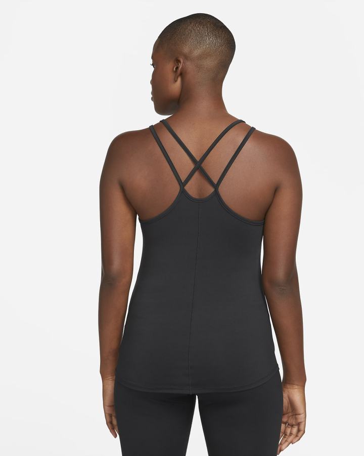 Camiseta Tirantes Nike Dri-FIT One Luxe Slim Fit Strappy Mujer Negras Plateadas | ELYIQ-4063