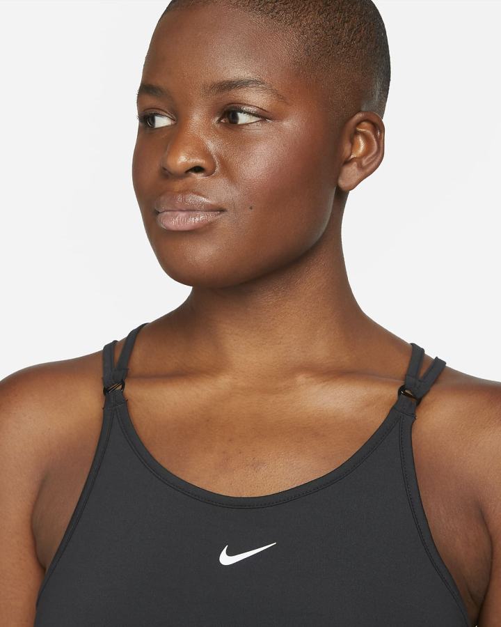 Camiseta Tirantes Nike Dri-FIT One Luxe Slim Fit Strappy Mujer Negras Plateadas | ELYIQ-4063