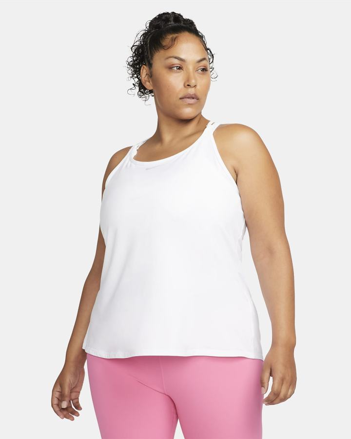 Camiseta Tirantes Nike Dri-FIT One Luxe Slim Fit Strappy Mujer Blancas | FQRTL-0675
