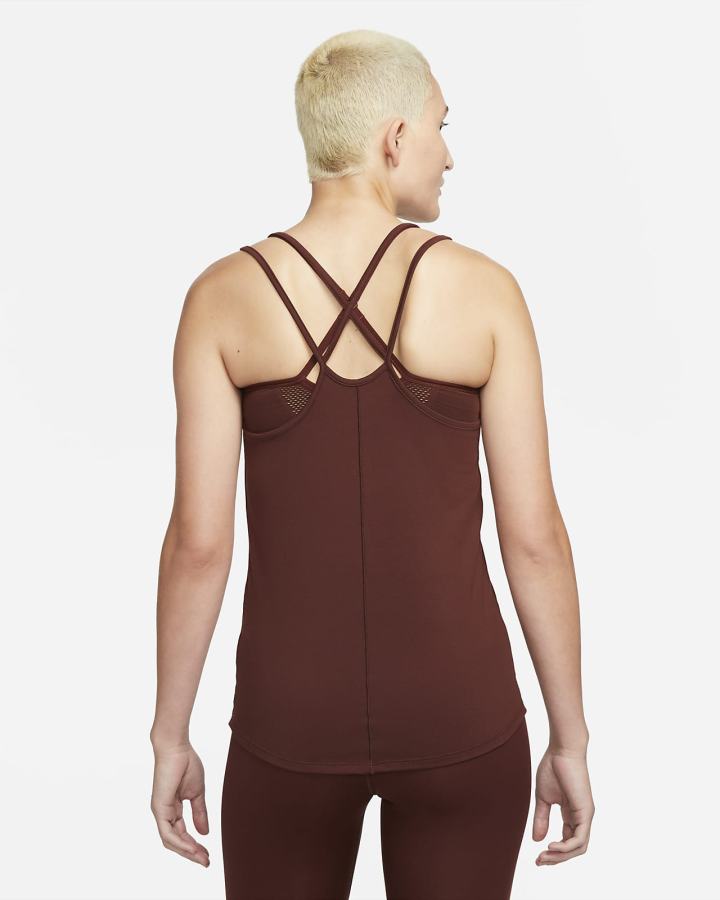 Camiseta Tirantes Nike Dri-FIT One Luxe Slim Fit Strappy Mujer Marrones Plateadas | KBIXT-4386