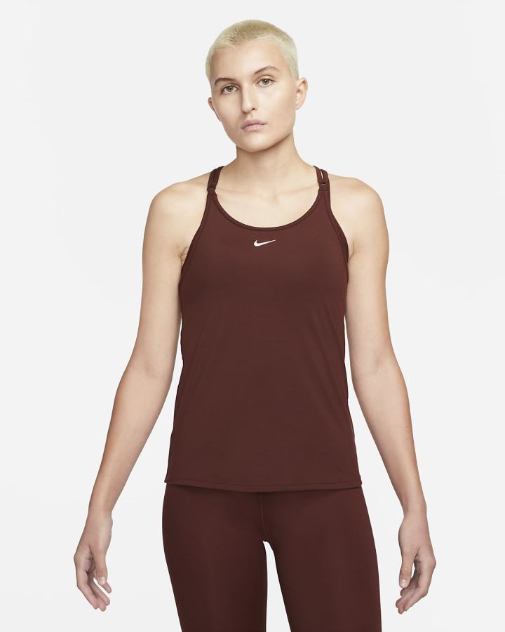 Camiseta Tirantes Nike Dri-FIT One Luxe Slim Fit Strappy Mujer Marrones Plateadas | KBIXT-4386