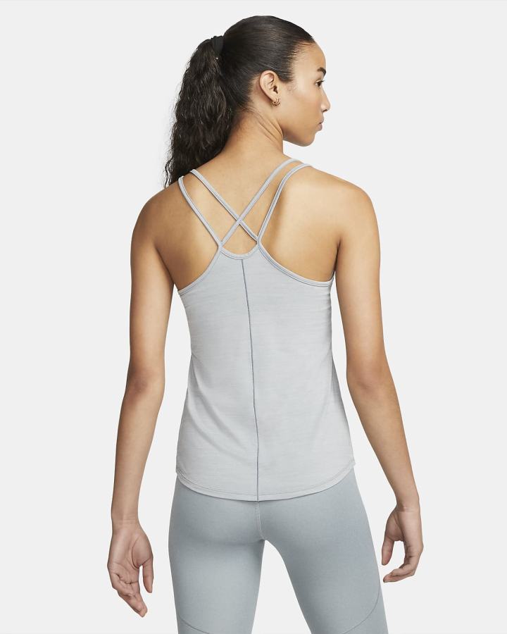 Camiseta Tirantes Nike Dri-FIT One Luxe Slim Fit Strappy Mujer Gris | RTVNY-0246