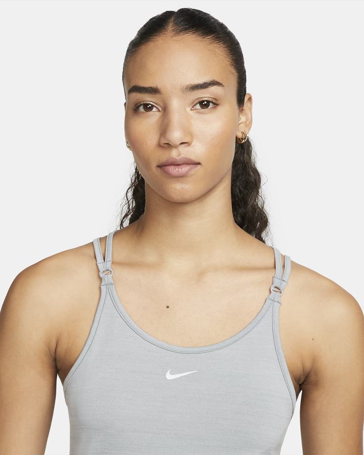 Camiseta Tirantes Nike Dri-FIT One Luxe Slim Fit Strappy Mujer Gris | RTVNY-0246