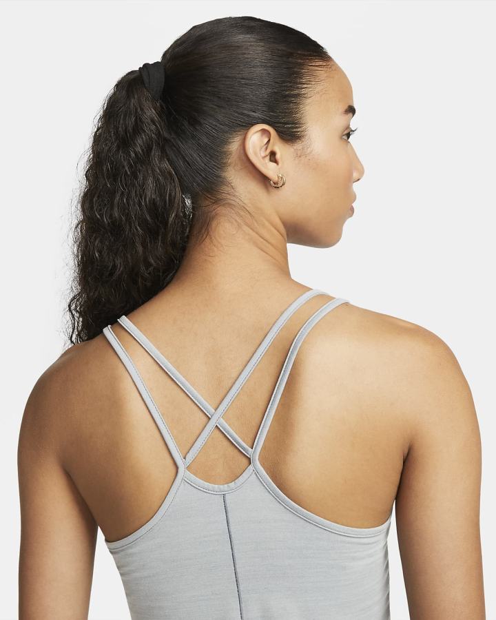 Camiseta Tirantes Nike Dri-FIT One Luxe Slim Fit Strappy Mujer Gris | RTVNY-0246