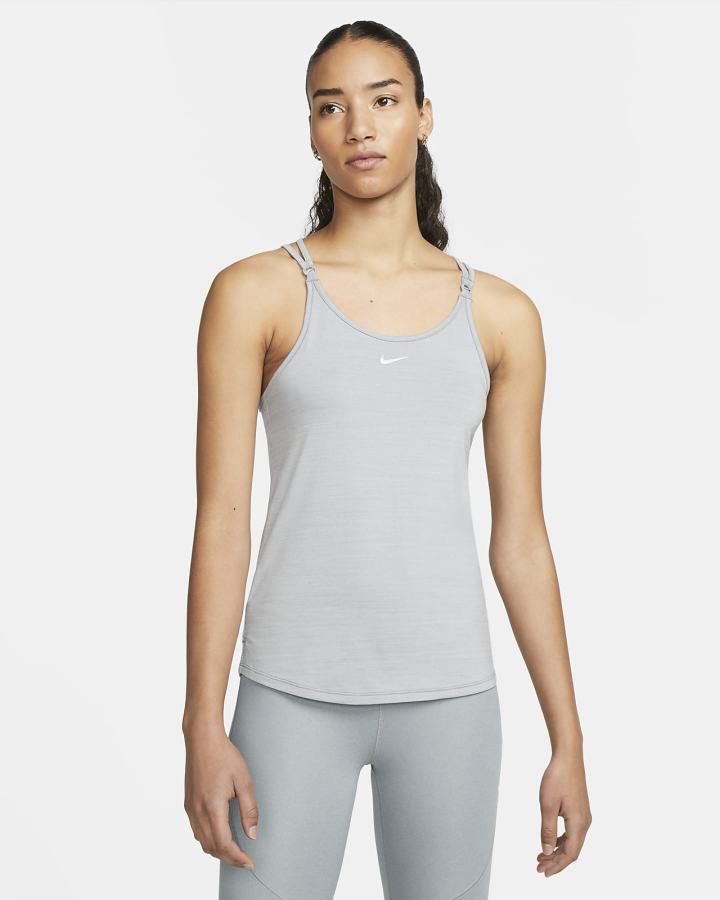 Camiseta Tirantes Nike Dri-FIT One Luxe Slim Fit Strappy Mujer Gris | RTVNY-0246