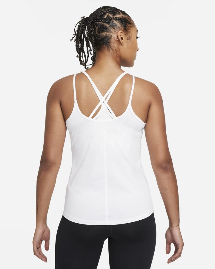 Camiseta Tirantes Nike Dri-FIT One Slim Fit Strappy Mujer Blancas Negras | WTZDS-8649