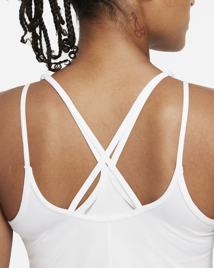 Camiseta Tirantes Nike Dri-FIT One Slim Fit Strappy Mujer Blancas Negras | WTZDS-8649