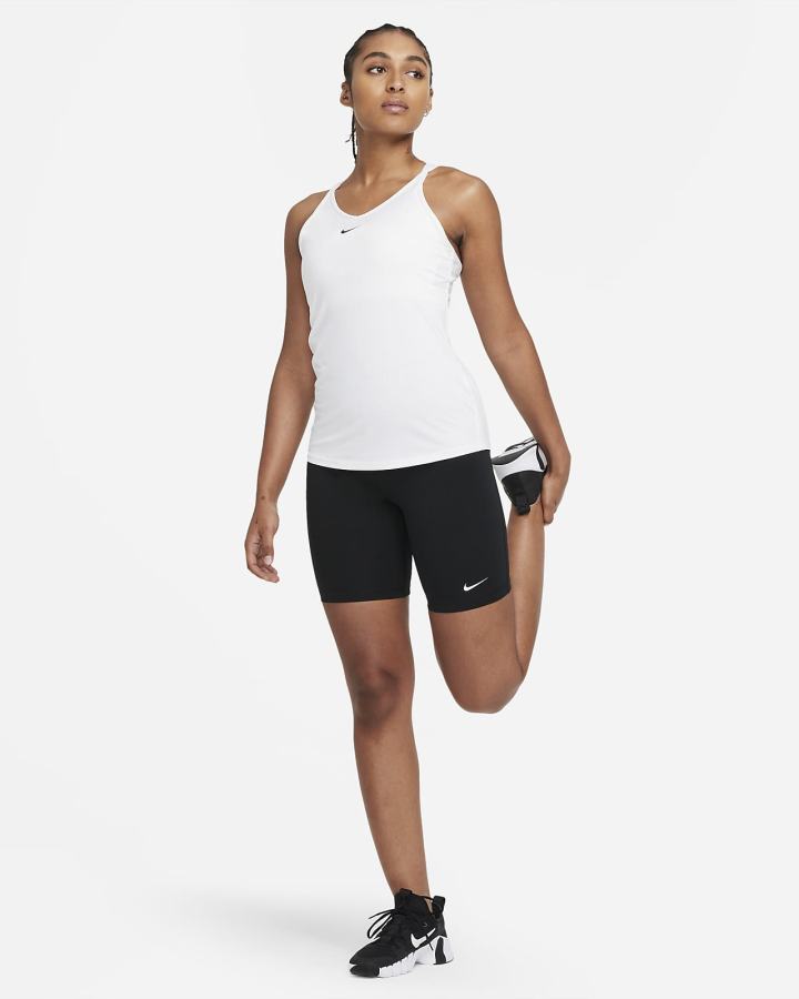 Camiseta Tirantes Nike Dri-FIT One Slim Fit Strappy Mujer Blancas Negras | WTZDS-8649