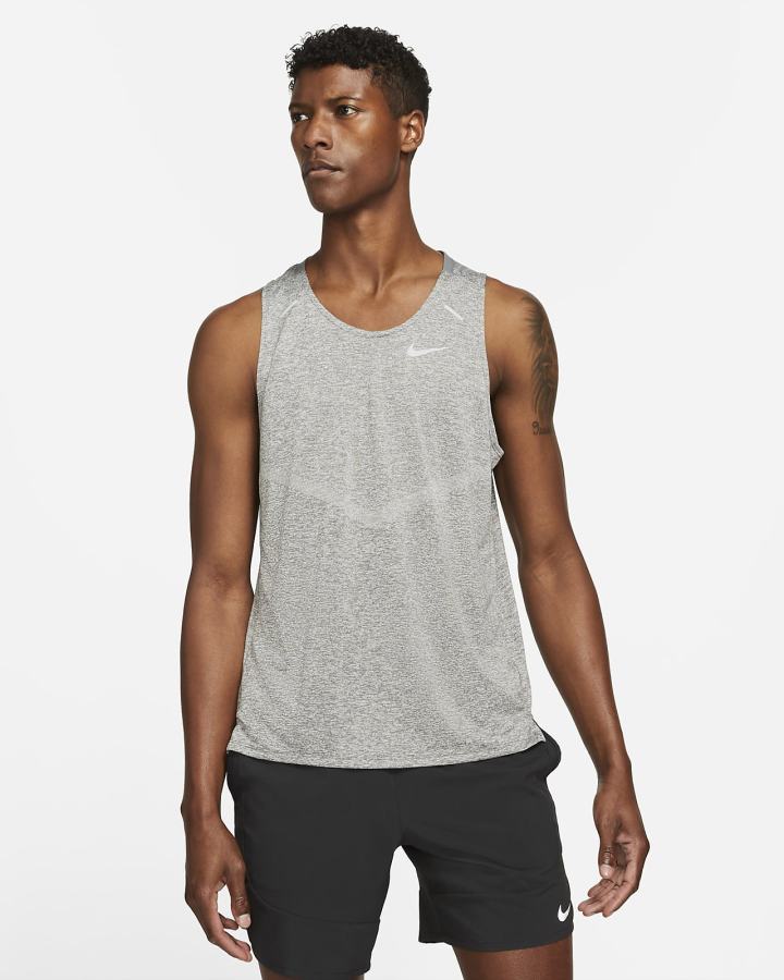 Camiseta Tirantes Nike Dri-FIT Rise 365 Running Hombre Gris | BORQY-6358