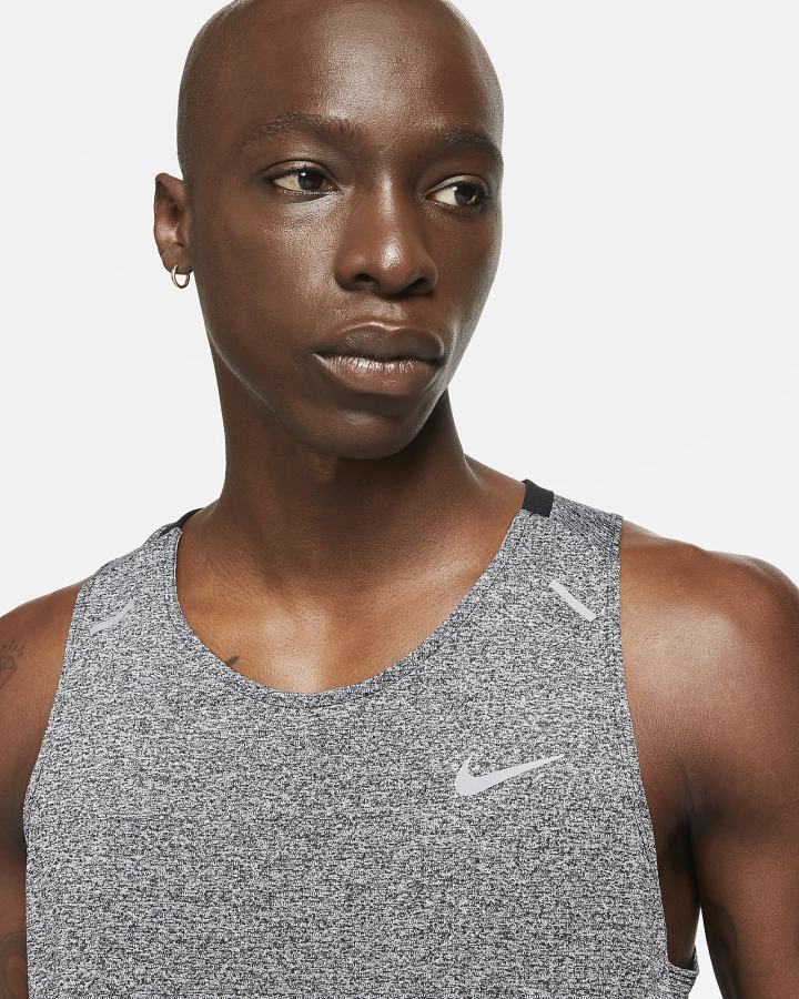 Camiseta Tirantes Nike Dri-FIT Rise 365 Running Hombre Negras | ECDNO-4287