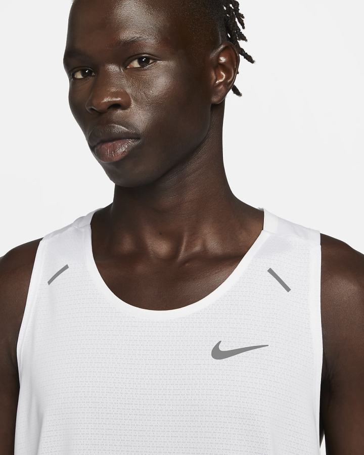 Camiseta Tirantes Nike Dri-FIT Rise 365 Running Hombre Blancas | MLNVS-4179