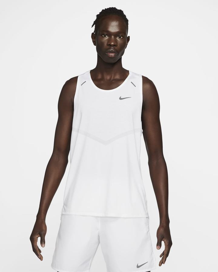 Camiseta Tirantes Nike Dri-FIT Rise 365 Running Hombre Blancas | MLNVS-4179