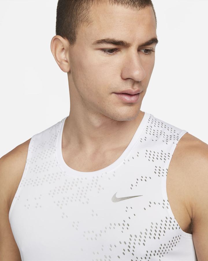 Camiseta Tirantes Nike Dri-FIT UV Run Division Miler Running Hombre Blancas Gris | FLYGP-3827