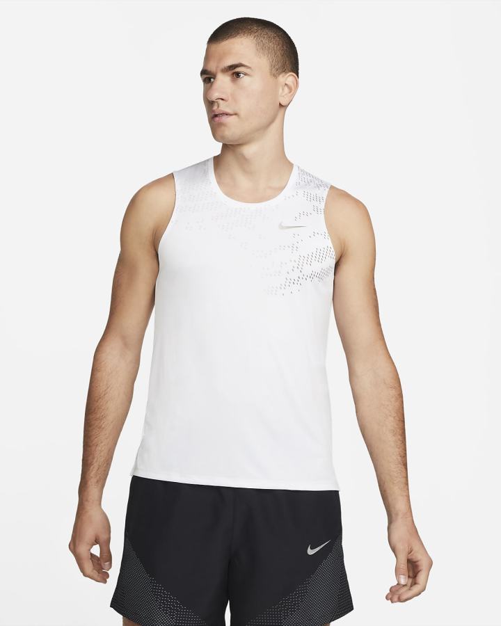Camiseta Tirantes Nike Dri-FIT UV Run Division Miler Running Hombre Blancas Gris | FLYGP-3827