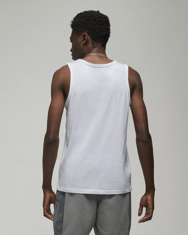 Camiseta Tirantes Nike Jordan Jumpman Estampadas Hombre Blancas | CHLFP-4025