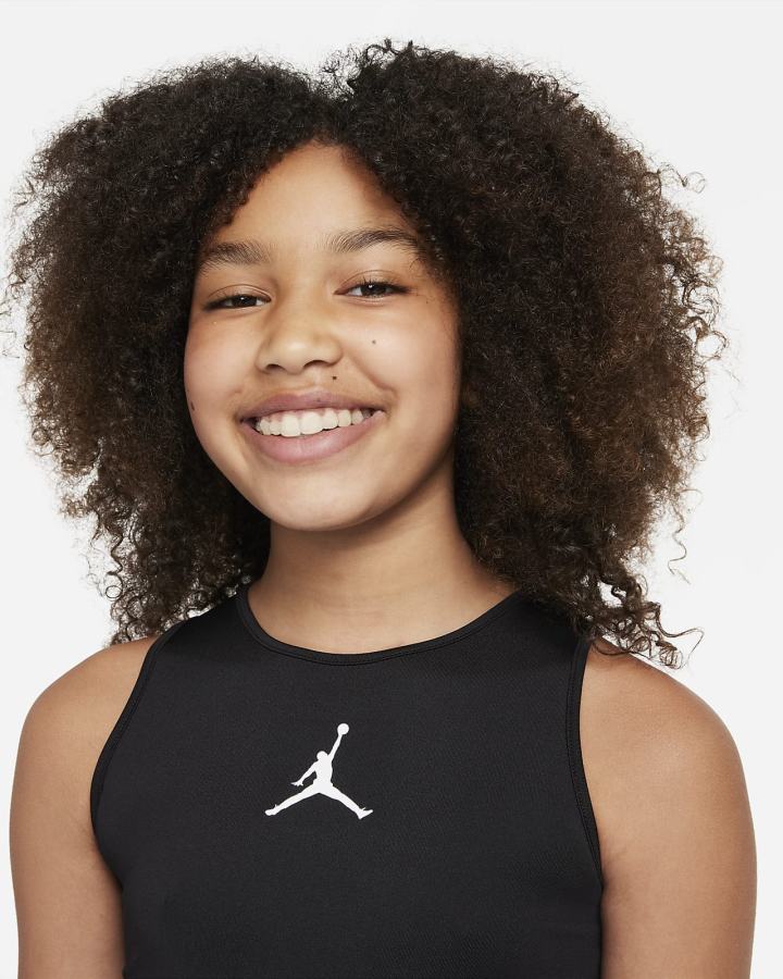 Camiseta Tirantes Nike Jordan Kids Niña Negras | TFLUY-3041