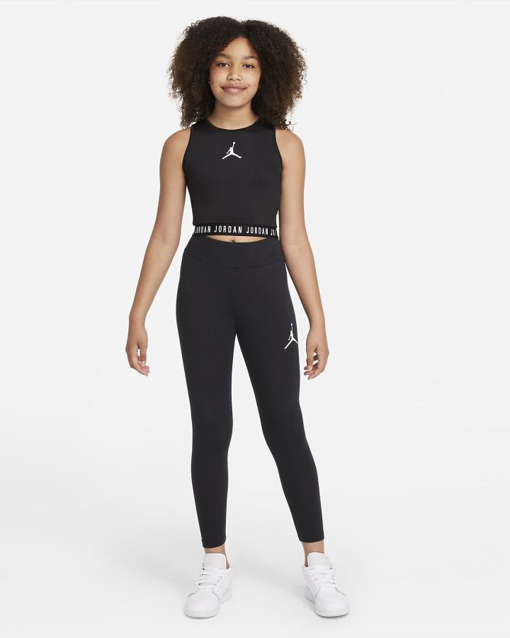 Camiseta Tirantes Nike Jordan Kids Niña Negras | TFLUY-3041