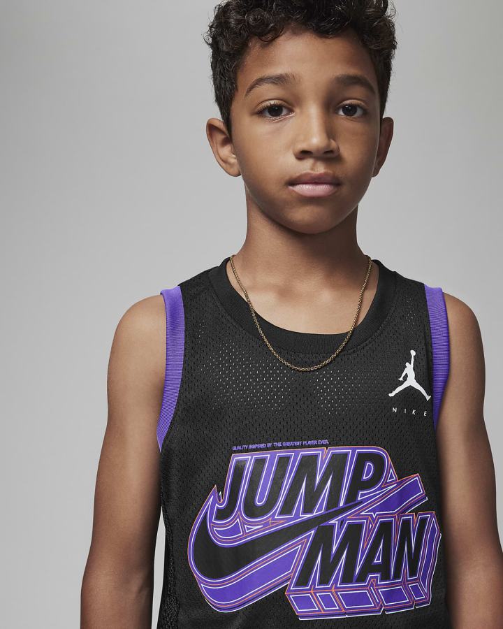 Camiseta Tirantes Nike Jordan Kids Niño Negras | RFONY-8531
