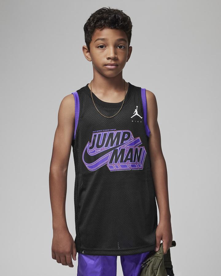 Camiseta Tirantes Nike Jordan Kids Niño Negras | RFONY-8531