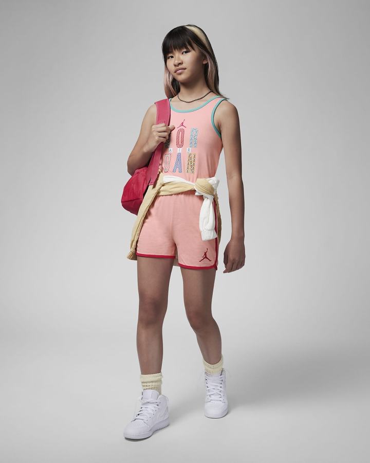 Camiseta Tirantes Nike Jordan Kids Romper Niña Coral | UERIY-5103