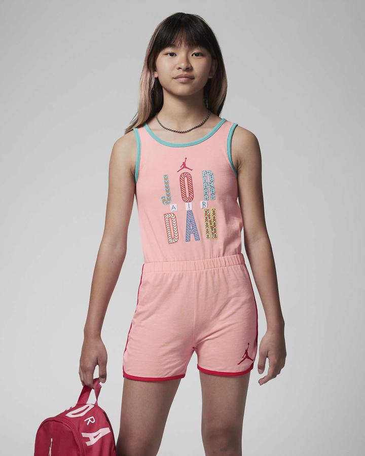 Camiseta Tirantes Nike Jordan Kids Romper Niña Coral | UERIY-5103