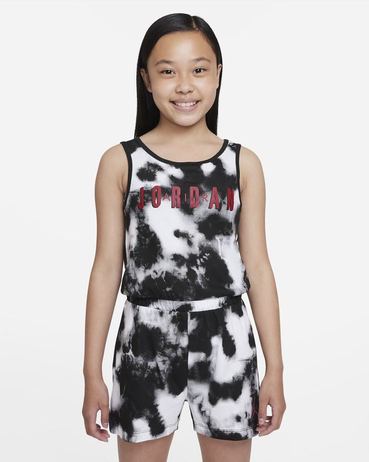 Camiseta Tirantes Nike Jordan Tie Dye Romper Kids Romper Niña Negras | BHJDU-1637